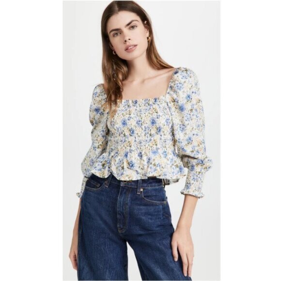 NWT En Saison Floral Chiffon Top - Picture 2 of 5